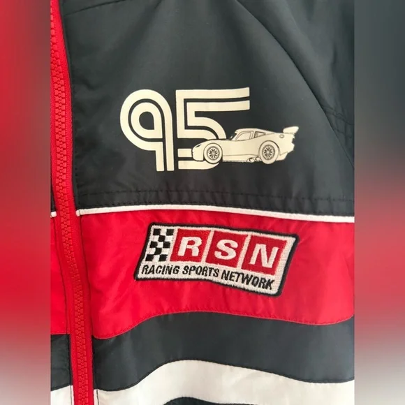 Disney Pixar Cars Lightening McQueen Puffer Jacket Coat Boys SZ 8 Full Zip Warm - Picture 2 of 8